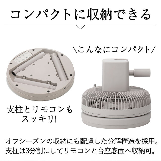 左右自動首振り スマート収納DCリビングファン【LF-T2653GG】☆分解し