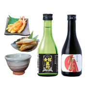 《完売》《すぐ着く便》山口県の純米大吟醸2本セット【高級海鮮おつまみ/萩焼ぐい呑（田中講平作）付き】