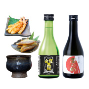 《完売》《すぐ着く便》山口県の純米大吟醸2本セット【高級海鮮おつまみ/萩焼ぐい呑（山根清玩作）付き】