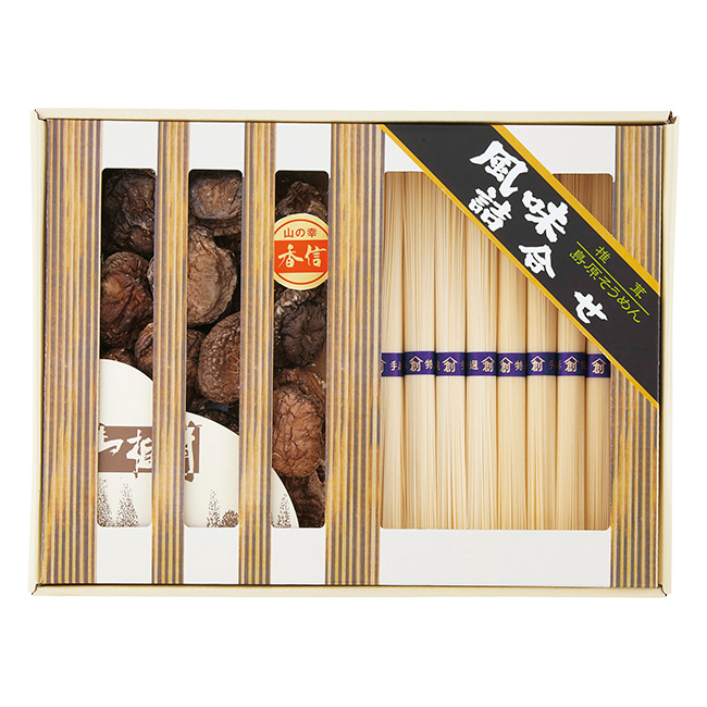 乾物家　国産椎茸と手延そうめん御詰合せ　No.30 | 初盆・新盆のお返し 割引き商品 （返：2割）