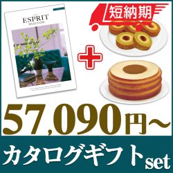 【短納期対応・送料無料】 カタログギフトセット 【エスプリ　ジューシーコース＆選べるバームクーヘン】