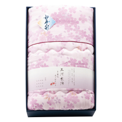 和の色彩　三河木綿　ダブルガーゼ　羽毛タッチ中わた　肌布団　No.150 （ピンク）