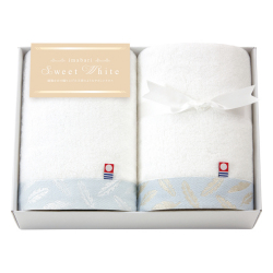 今治スイートホワイト　フェイスタオル2Pセット　No.40