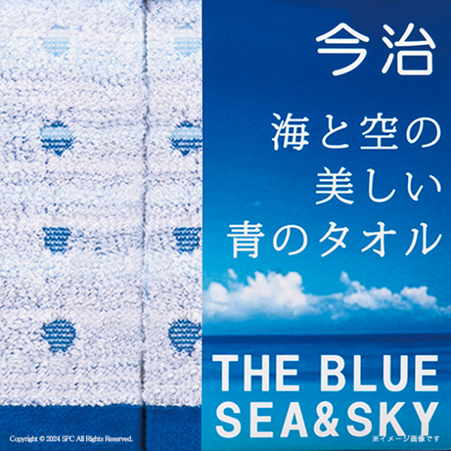 今治 海と空の美しい青のタオル ハンドタオル2枚セット No.15（エコの