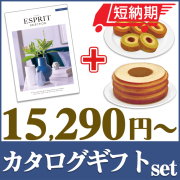 【短納期対応・送料無料】 カタログギフトセット 【エスプリ　エアリーコース＆選べるバームクーヘン】