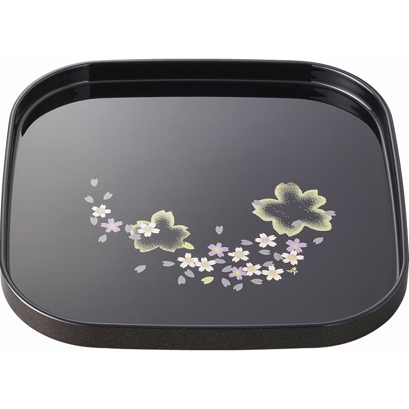 日展作家 橋爪靖雄桜浪漫8.0角盆（B1068-630）｜一括お届け