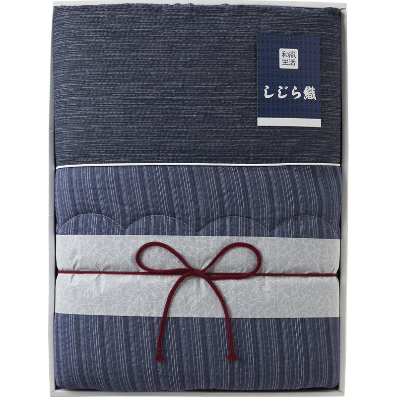 【送料無料】抗菌防臭わた入りしじら織肌掛けふとん B1150-598