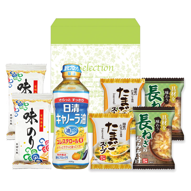 【一括お届け】日清キャノーラ油＆味のり・フリーズドライ詰合せ B2047-096