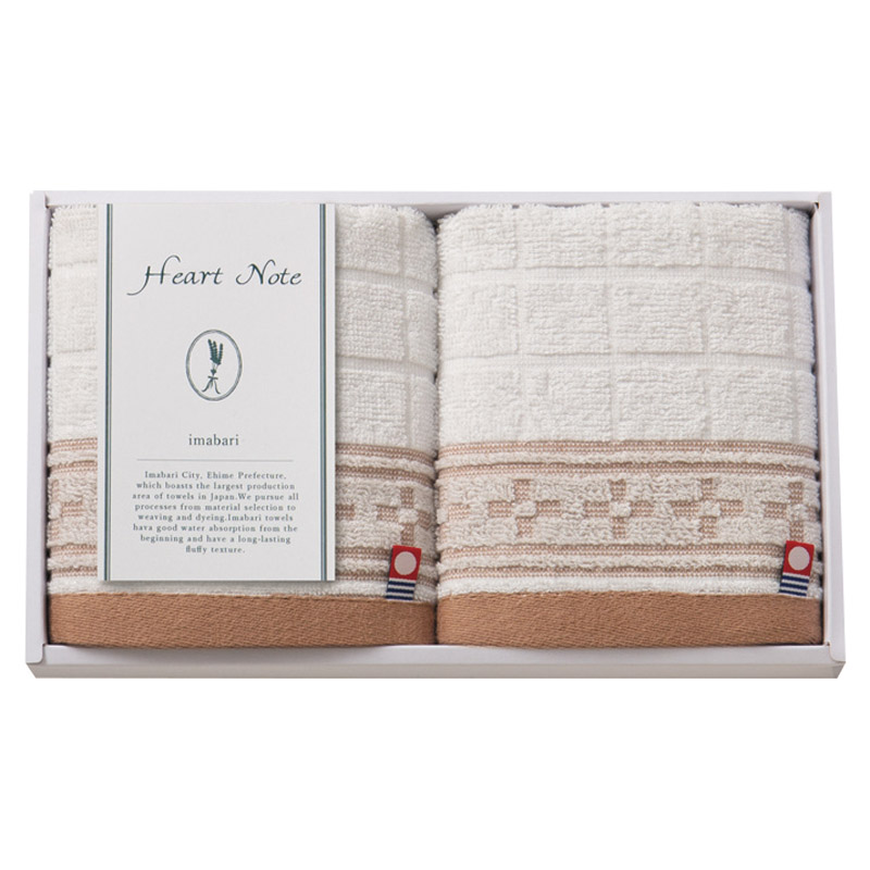 【一括お届け】Heart Noteウォッシュタオル2P B2052-118