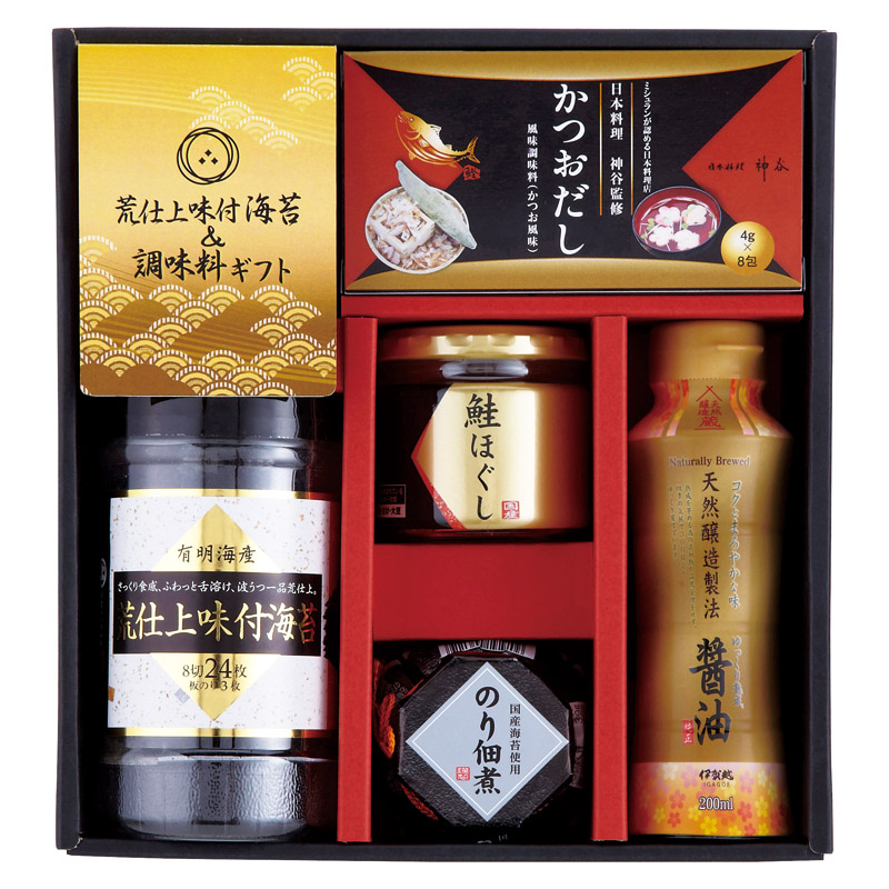 【一括お届け】荒仕上味付海苔＆調味料ギフト B2084-116