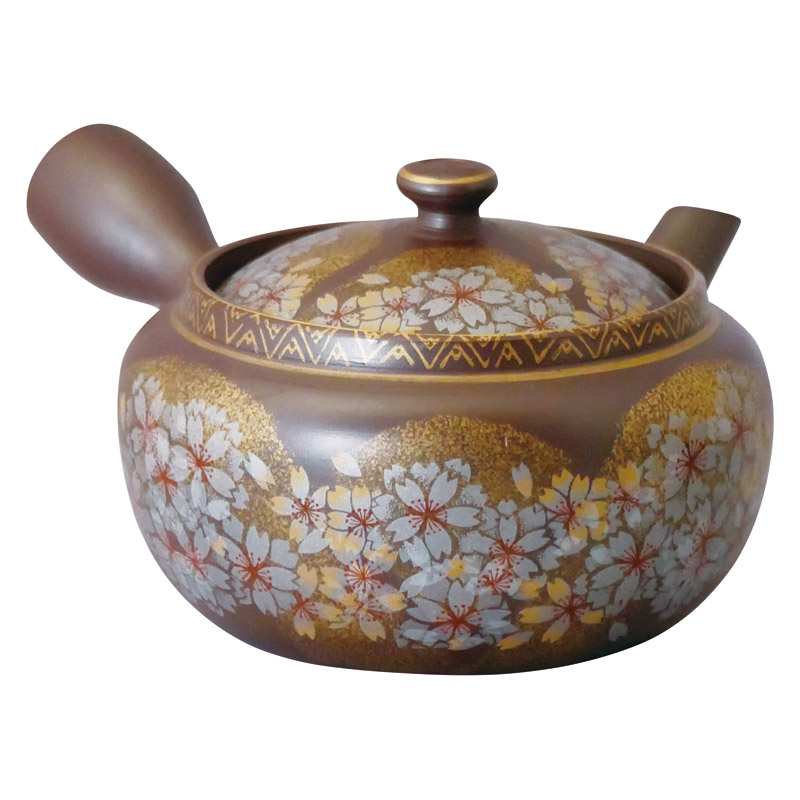 【送料無料】萬古焼吉野桜 2号急須 B2137-024