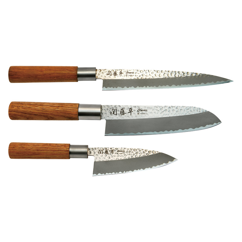 【送料無料】関藤平classic鎚起包丁3本組みセット（刺身・三徳・小出刃） B2151-054