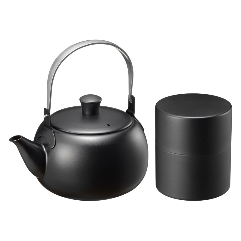 【送料無料】燕三ステンレスつる手急須500ml＆茶筒（小） B2159-079