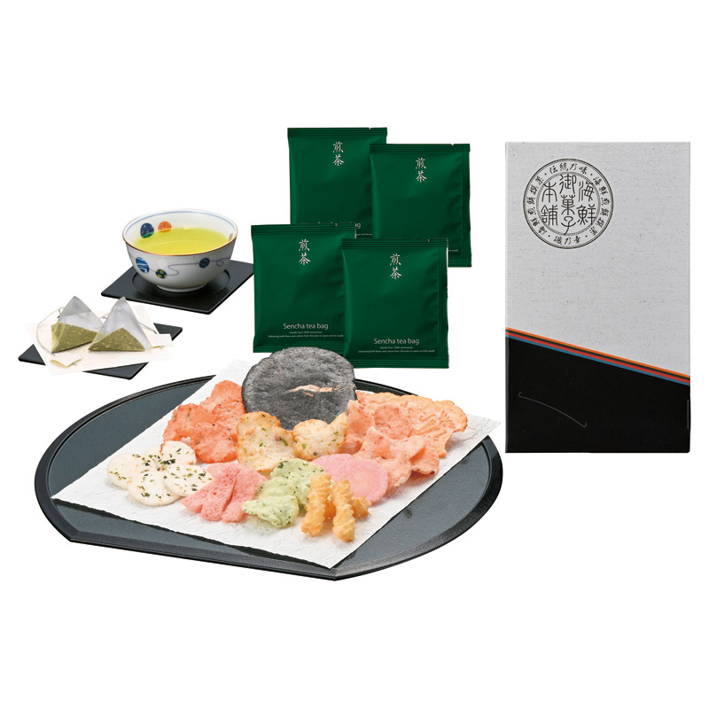 【一括お届け】海老海鮮撰菓と煎茶 詰合せ H1007-9