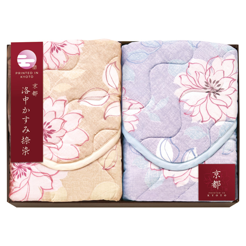 【送料無料】京都 洛中かすみ捺染敷パッド2P L1008-058