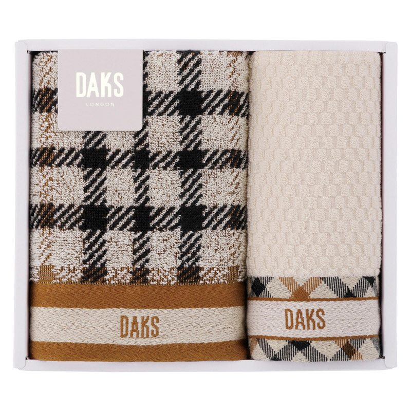 【一括お届け】DAKSダブルハウスチェックフェイスタオル＆タオルハンカチ L1044-017