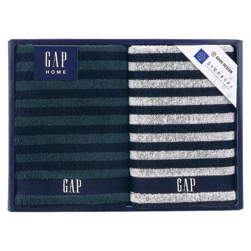 【一括お届け】GAP HOMENEW ボーダーギフトフェイスタオル2P L1044-066