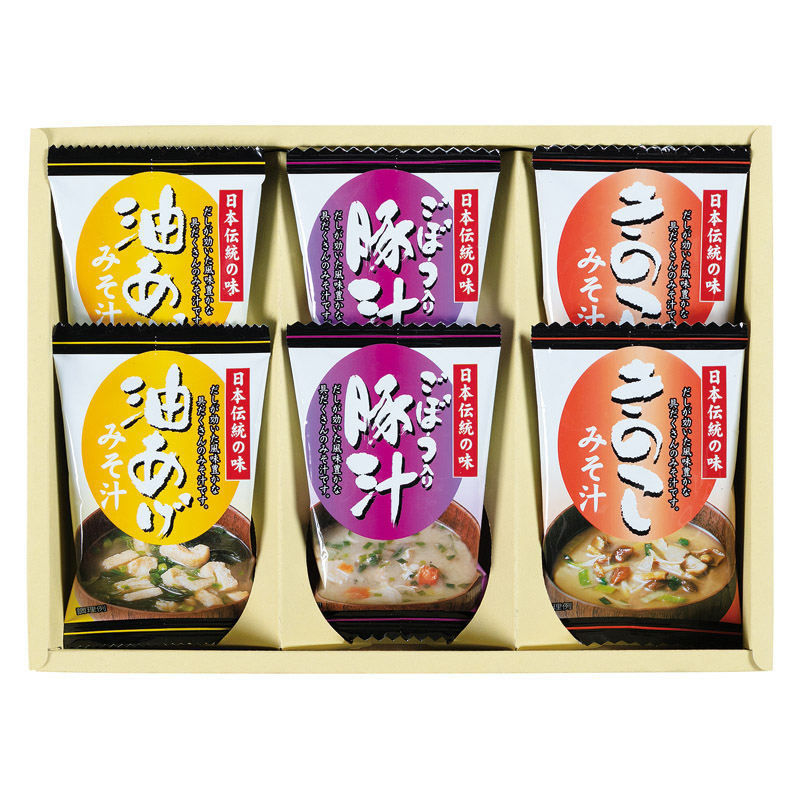 【一括お届け】フリーズドライ「お味噌汁三種の味詰合せ」 L1070-019