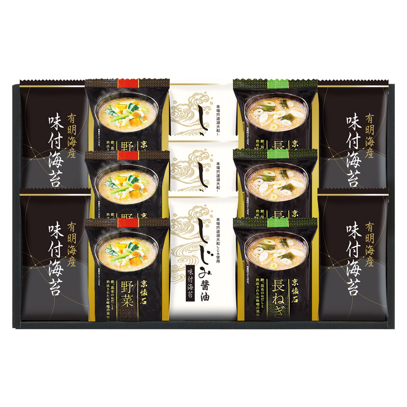 【送料無料】マルコメフリーズドライみそ汁＆有明海産味付海苔セット L1073-038