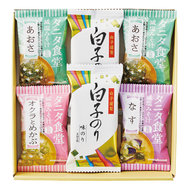 【一括お届け】タニタ食堂監修減塩みそ汁・白子のり詰合せ L1074-014