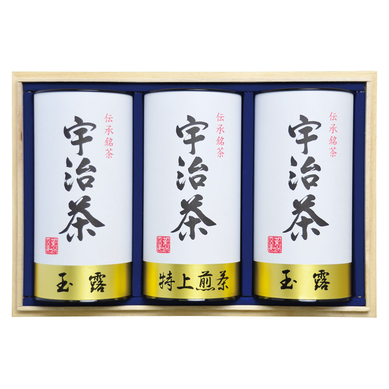 【送料無料】宇治茶詰合せ（伝承銘茶）木箱入 L1100-129