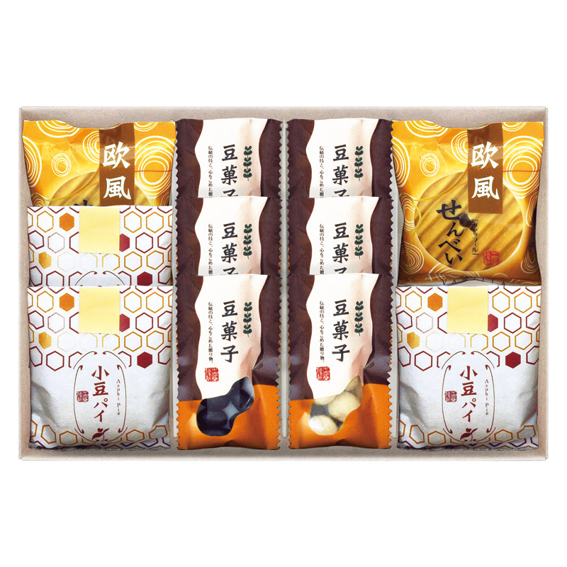 【一括お届け】小豆パイ・欧風せんべい和菓子詰合せ L1110-099