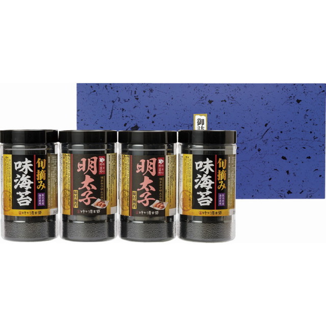 【一括お届け】食卓のやまや 博多辛子明太子味海苔＆旬摘み味海苔セット B1065-540