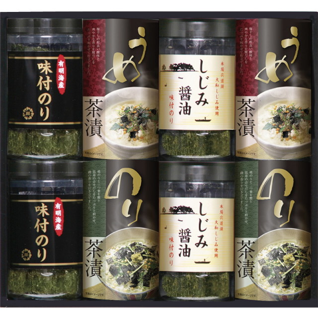 【送料無料】有明海産＆しじみ醤油味付のり・お茶漬け詰合せ B1101-608