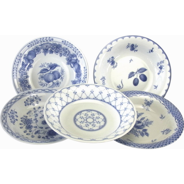 【送料無料】北欧スープ・カレー皿5P B1108-615