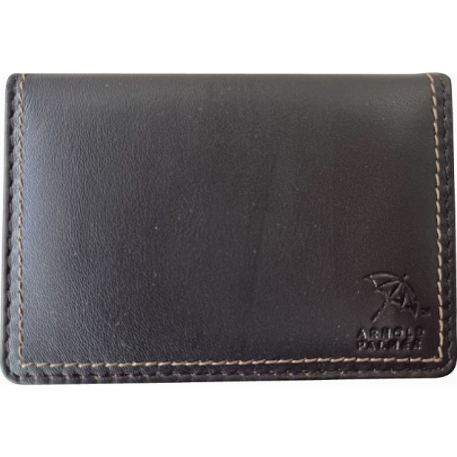 【送料無料】アーノルド・パーマーWステッチシリーズ2面パスケースダークブラウン B1110-638