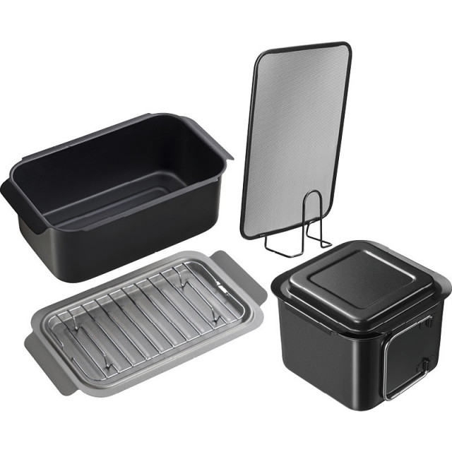 【送料無料】ポコフリットIH対応角型揚げ鍋3点セット B1141-554