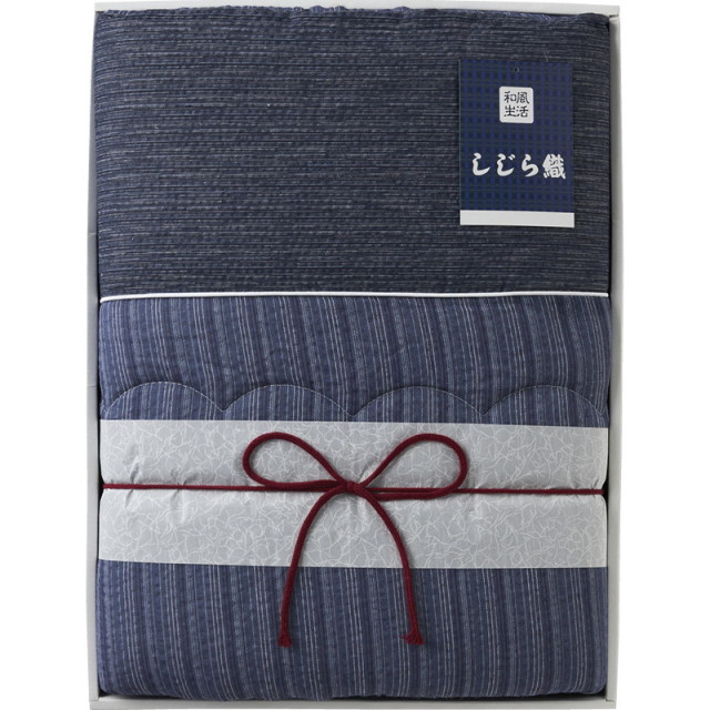 【送料無料】抗菌防臭わた入りしじら織肌掛けふとん B1150-598