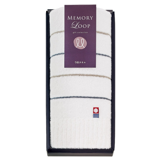 【一括お届け】今治メモリーループフェイスタオルホワイト B2037-027