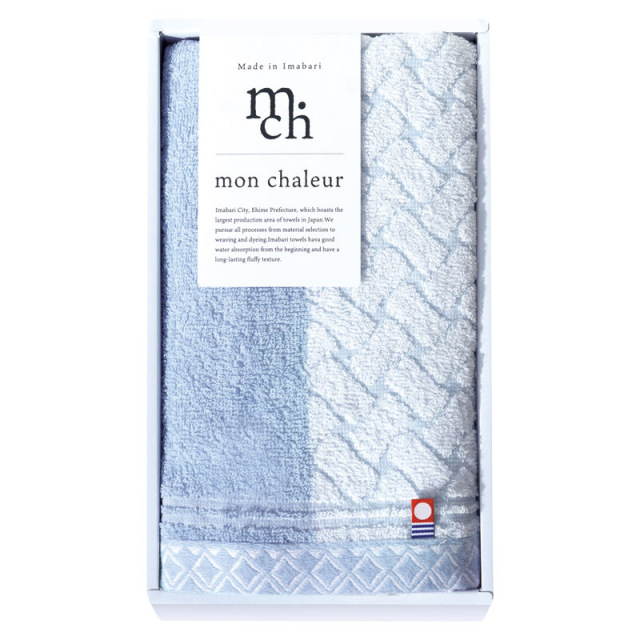 【一括お届け】Mon Chaleurフェイスタオルブルー B2037-105