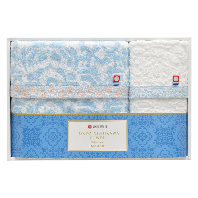 【一括お届け】nishikawa今治製フェイスタオル＆ウォッシュタオル B2053-020