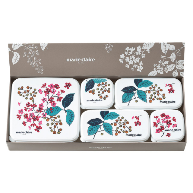 【一括お届け】マリ・クレールフレンチライラックシール容器5点セット B2054-027