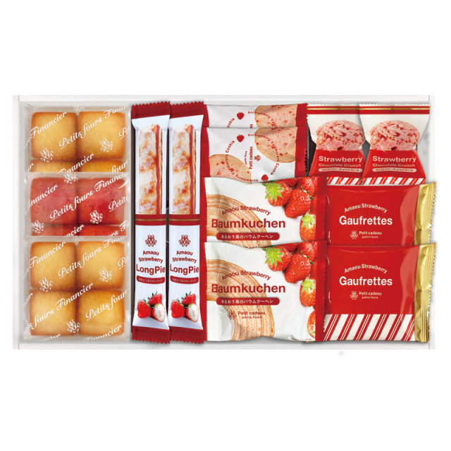 【一括お届け】あまおう苺バウムクーヘン＆プチガトー ギフトボックス B2059-104