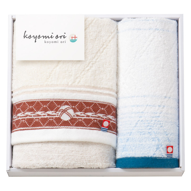 【一括お届け】koyomi oriフェイスタオル＆ウォッシュタオル B2067-066