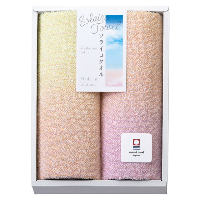 【一括お届け】Solairo Towel （ソライロタオル）フェイスタオル2Pピンク B2071-130