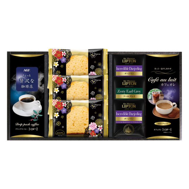 【一括お届け】AGF＆リプトン珈琲・紅茶＆オリジナルケーキ B2080-107