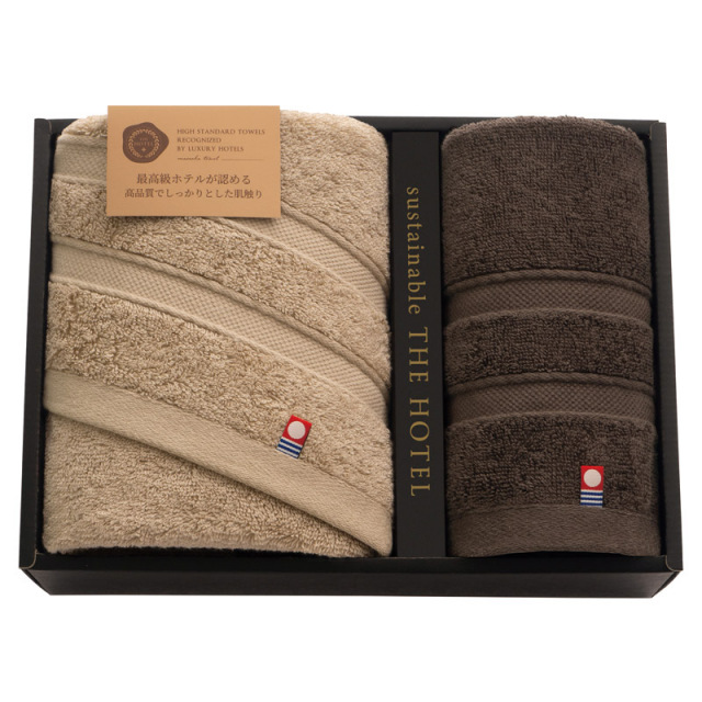 【送料無料】サステナブル THE HOTELホテル仕様フェイスタオル＆ゲストタオル B2111-108