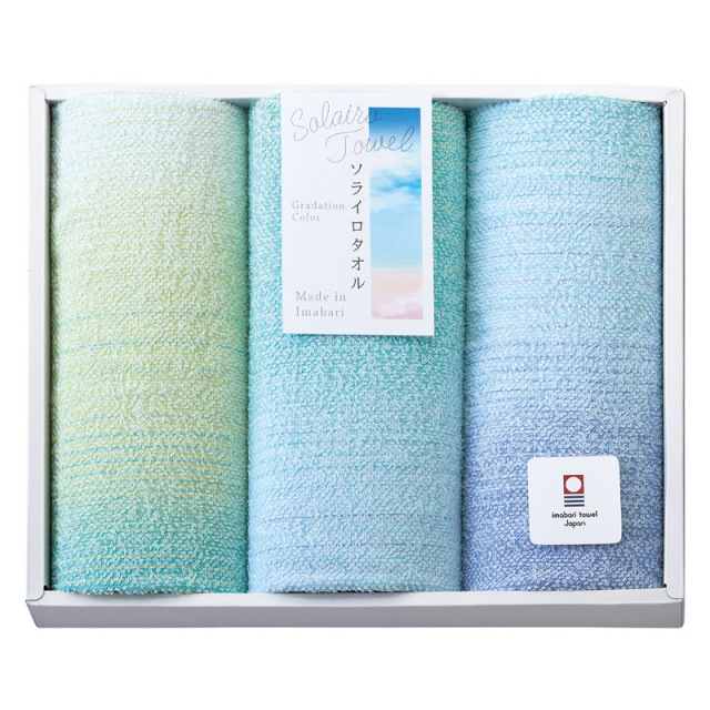 【送料無料】Solairo Towel （ソライロタオル）フェイスタオル3Pブルー B2113-024