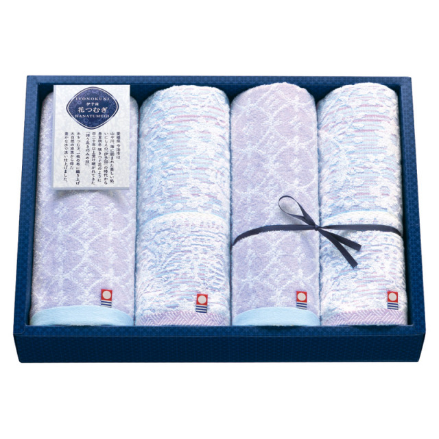 【送料無料】伊予国 花つむぎつむぎフェイスタオル4P B2128-029