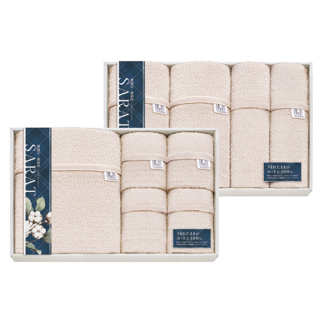 無漂白・無染色SARATバスタオル＆フェイスタオル4P（B2133-015）｜送料
