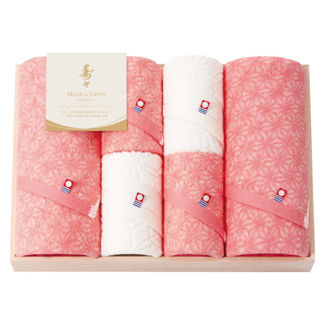 寿々～じゅじゅ～日本製 愛媛今治 木箱入バスタオル2P＆フェイスタオル