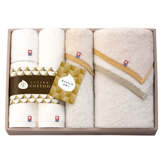 【送料無料】生コットン -なまこっとん-日本製 愛媛今治 タオルセット B2156-046