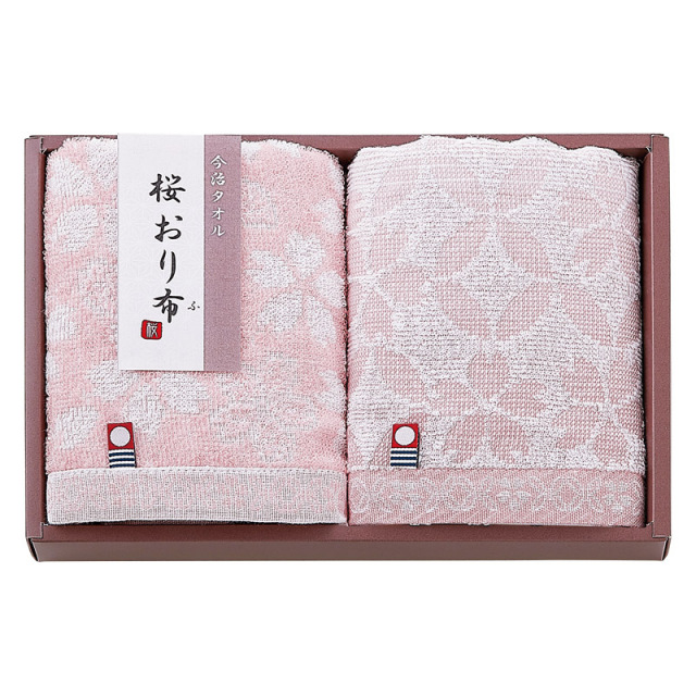 【一括お届け】今治製タオル桜おり布フェイスタオル2Pピンク L1019-030