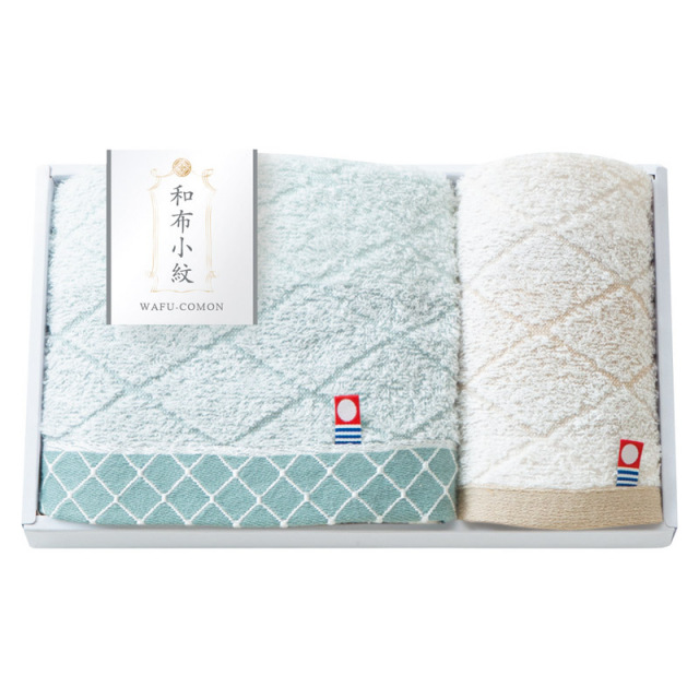 【一括お届け】和布小紋【Modern】フェイスタオル＆ウォッシュタオル L1020-017