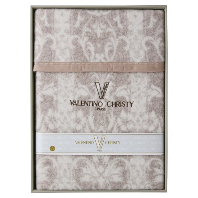 【送料無料】ヴァレンティノ・クリスティージャカード織ウール毛布（毛羽部分） L1045-106