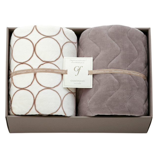 【送料無料】グランフランセヌーベルハイソフトタッチマイヤー毛布＆吸湿発熱綿入り敷パットアイボリー L1047-085